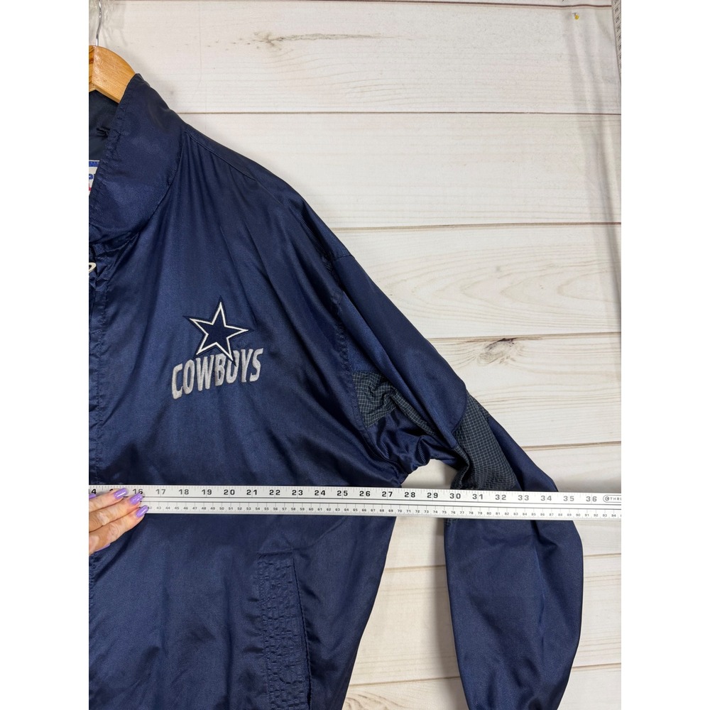 Vintage Logo Athletic NFL Pro Line Dallas Cowboys Jacket Navy Blue XL - Picture 6 of 8